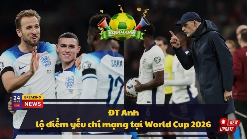 ĐT Anh lộ điểm yếu chí mạng tại World Cup 2026